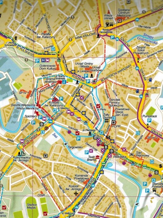 Okolice Szczecina. Zestaw: 5 x mapa turystyczna wydawnictwa EKO-MAP. Puszcza Goleniowska - fragment 2