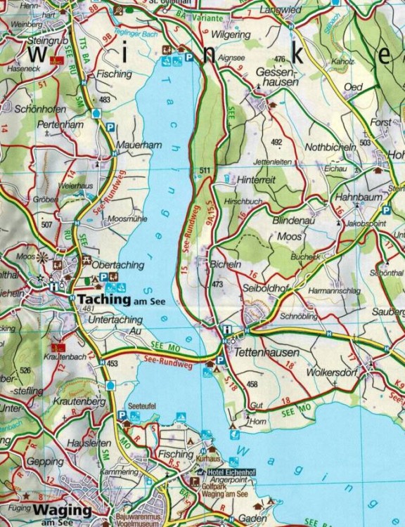 Salzburg i okolice. Zestaw dwóch map turystycznych 291 wydawnictwa Kompass. Mapa 1 - fragment 1