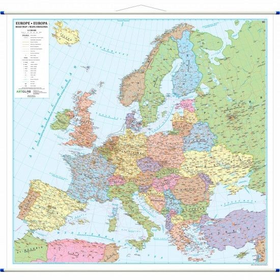 Europa 1:2 250 000. Mapa ścienna drogowa (polityczna)