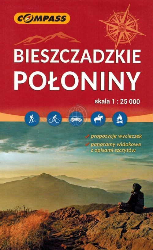 Bieszczady: Bieszczadzkie połoniny 1:25 000. Mapa turystyczna. Compass