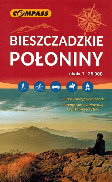 Bieszczady / Bieszczadzkie połoniny 1:25 000. Mapa turystyczna wydawnictwa Compass. Okładka