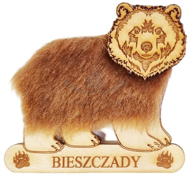Magnes drewniany Niedźwiedź - Bieszczady