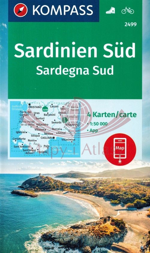 Sardynia Południowa. Zestaw czterech map turystycznych 2499. Kompass