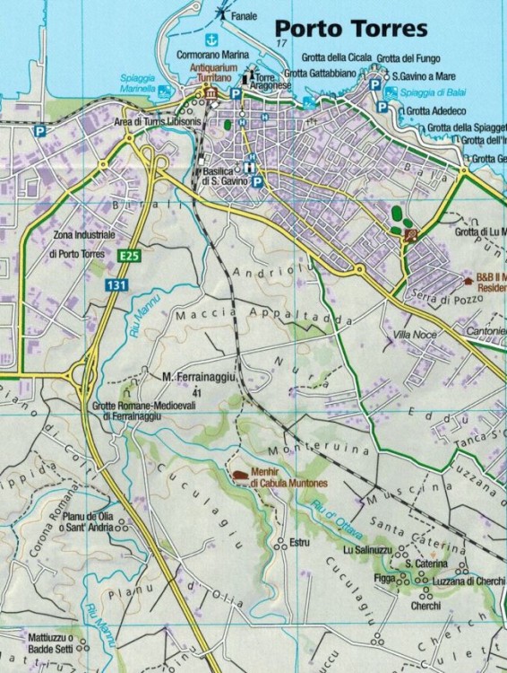 Sardynia Północna. Zestaw czterech map turystycznych 2497 wydawnictwa Kompass. Mapa 1 - fragment 2
