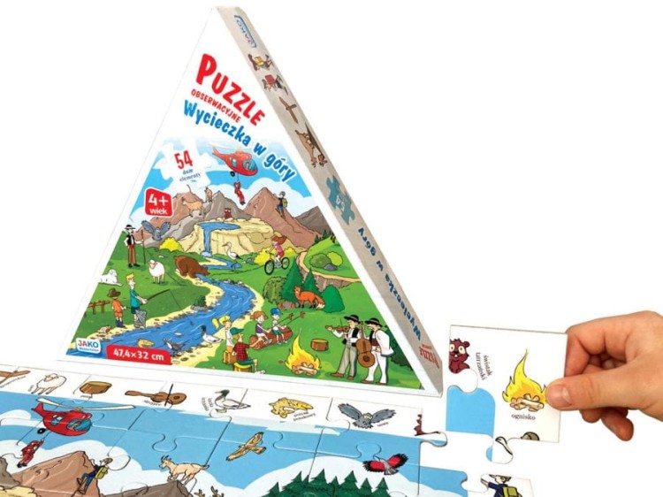 Wycieczka w góry. Puzzle obserwacyjne. 54 elementy