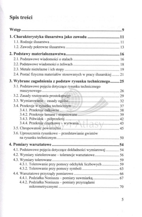 Ślusarstwo ogólne. Poradnik wydawnictwa KaBe. Spis treści 1