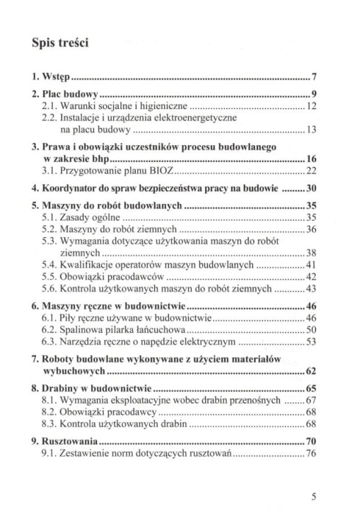 BHP na budowie. Poradnik wydawnictwa KaBe. Spis treści 1