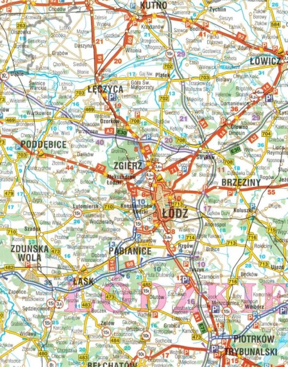 Polska 1:750 000. Wodoodporna mapa samochodowa TIR dla kierowców zawodowych wydawnictwa Demart. Fragment 2