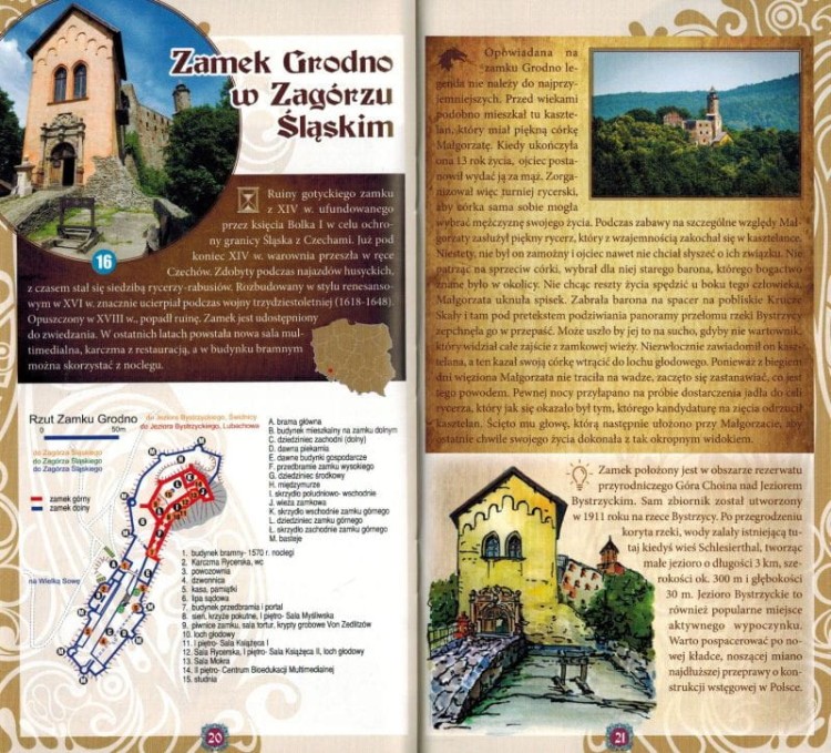 Polska / Zamki Polski. Ilustrowany przewodnik wydawnictwa Galileos. Przykładowe strony 1