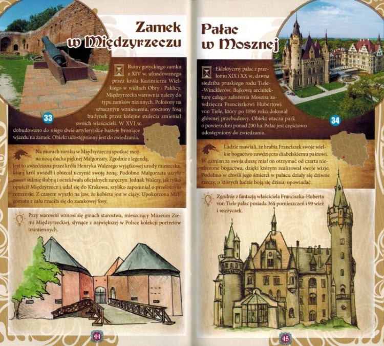 Polska / Zamki Polski. Ilustrowany przewodnik wydawnictwa Galileos. Przykładowe strony 2