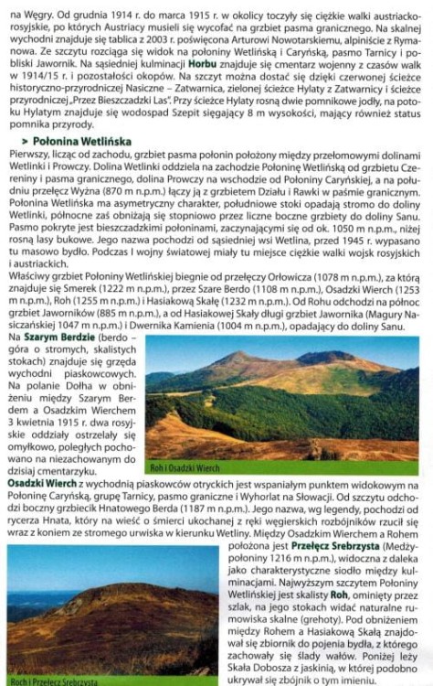 Bieszczady - połoniny 1:25 000. Mapa turystyczna wydawnictwa Galileos. Informator