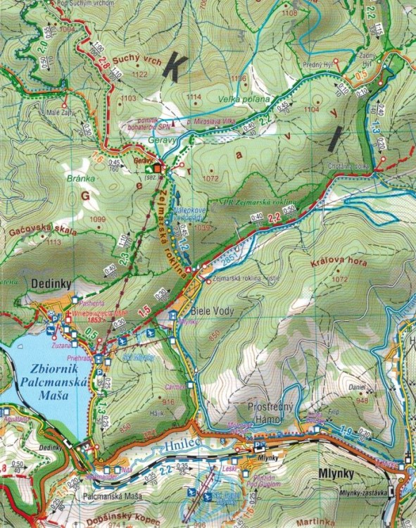 Słowacki Raj 1:35 000. Laminowana mapa turystyczna wydawnictwa Compass. Fragment 2