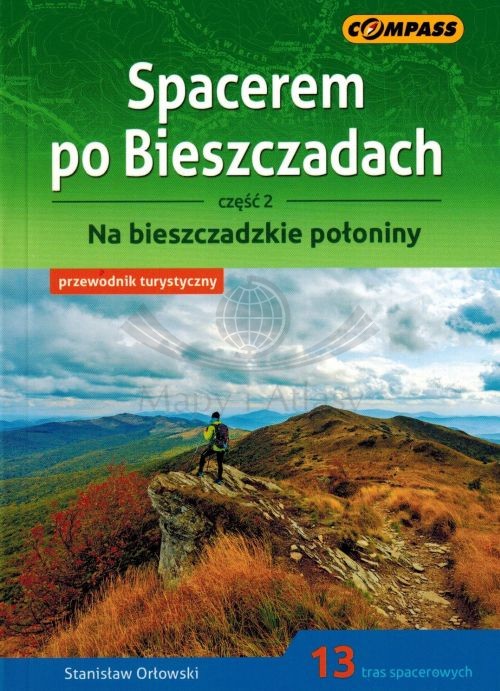 Spacerem po Bieszczadach. Część 2. Na bieszczadzkie połoniny. Przewodnik wydawnictwa Compass. Okładka