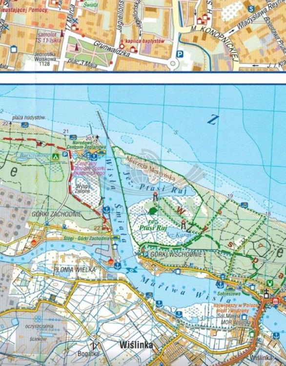Mierzeja Wiślana 1:55 000. Mapa turystyczna wydawnictwa Compass. Fragment 2