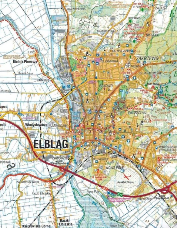 Mierzeja Wiślana 1:55 000. Mapa turystyczna wydawnictwa Compass. Fragment 3