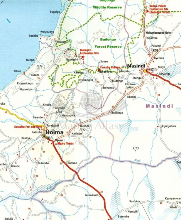 Uganda 1:600 000. Wodoodporna mapa samochodowa wydawnictwa Reise Know-How. Fragment 1
