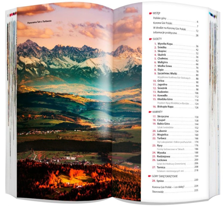 Korona Gór Polski dla każdego 2 w 1. Przewodnik i laminowana mapa wydawnictwa ExpressMap. Spis treści