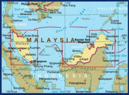 Malezja 1:800 000 / 1:1 100 000. Wodoodporna mapa samochodowa wydawnictwa Reise Know-How. Zasięg