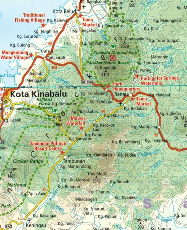 Malezja 1:800 000 / 1:1 100 000. Wodoodporna mapa samochodowa wydawnictwa Reise Know-How. Fragment 2