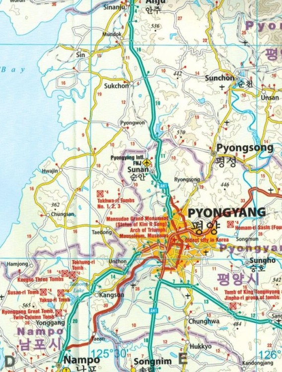Korea 1:700 000. Wodoodporna mapa samochodowa wydawnictwo Reise Know-How. Fragment 2