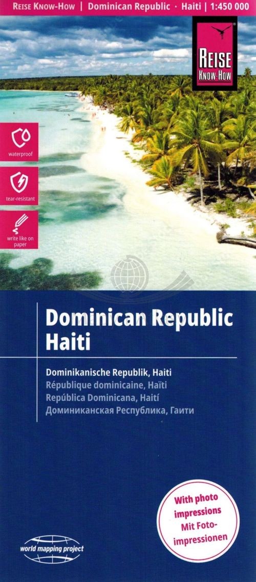 Dominikana 1:450 000. Wodoodporna mapa samochodowa. Reise Know-How