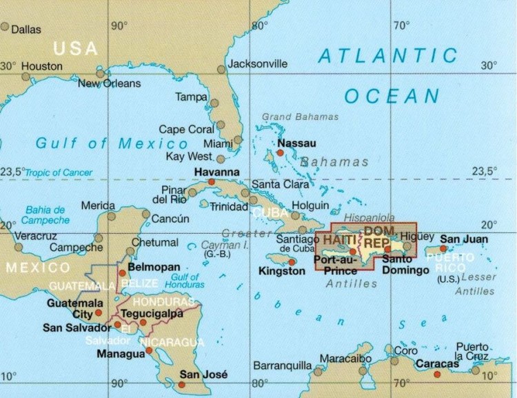 Dominikana 1:450 000 Wodoodporna mapa samochodowa wydawnictwa Reise Know-How. Zasięg