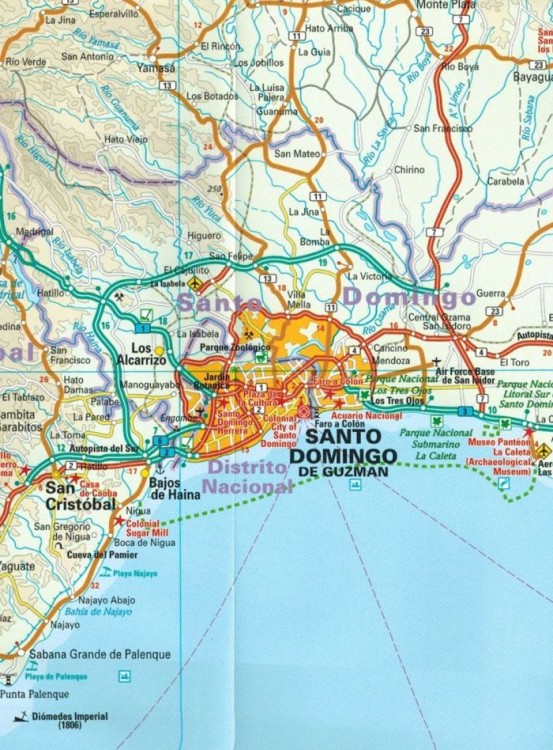 Dominikana 1:450 000 Wodoodporna mapa samochodowa wydawnictwa Reise Know-How. Fragment 1