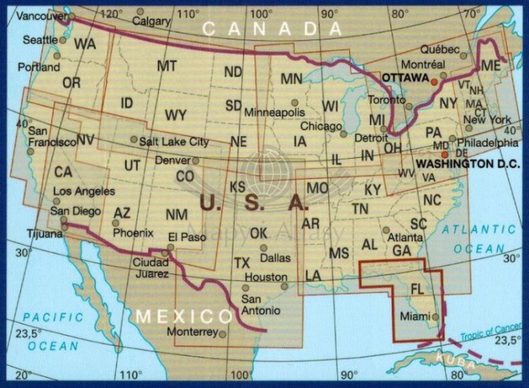 USA / Stany Zjednoczone: Floryda 1:500 000. Wodoodporna mapa samochodowa /10 / wydawnictwo Reise Know-How. Zasięg
