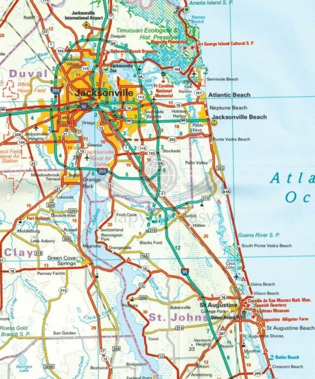 USA / Stany Zjednoczone: Floryda 1:500 000. Wodoodporna mapa samochodowa /10 / wydawnictwo Reise Know-How. Fragment 1