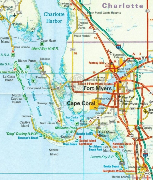USA / Stany Zjednoczone: Floryda 1:500 000. Wodoodporna mapa samochodowa /10 / wydawnictwo Reise Know-How. Fragment 2