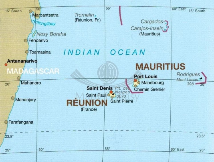 Mauritius, Reunion, Rodrigues 1:90 000. Wodoodporna mapa samochodowo wydawnictwa Reise Know-How. Zasięg