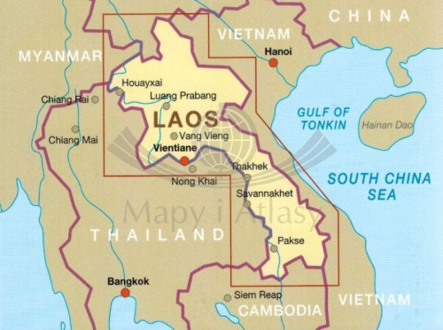 Laos 1:600 000 Wodoodporna mapa samochodowa wydawnictwa  Reise Know-How.  Zasięg