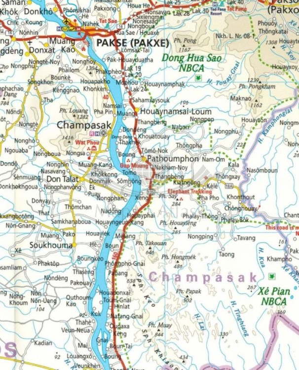 Laos 1:600 000 Wodoodporna mapa samochodowa wydawnictwa  Reise Know-How.  Fragment 1