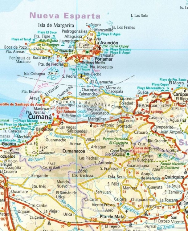 Wenezuela 1:1 400 000. Wodoodporna mapa samochodowa. wydawnictwa Reise Know-How. Fragment 1