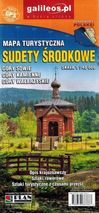 Sudety Środkowe 1:40 000 Góry Sowie, Kamienne, Wałbrzyskie. Mapa turystyczna wydawnictwa Galileos. Okładka