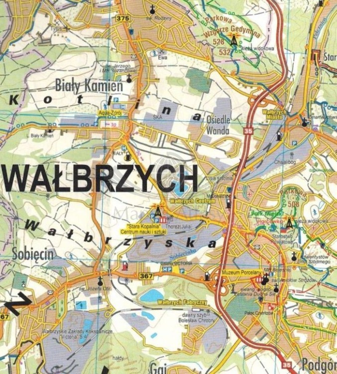 Sudety Środkowe 1:40 000 Góry Sowie, Kamienne, Wałbrzyskie. Mapa turystyczna wydawnictwa Galileos. Fragment 2