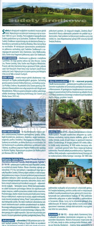 Sudety Środkowe 1:40 000 Góry Sowie, Kamienne, Wałbrzyskie. Mapa turystyczna wydawnictwa Galileos.  Informator -fragment