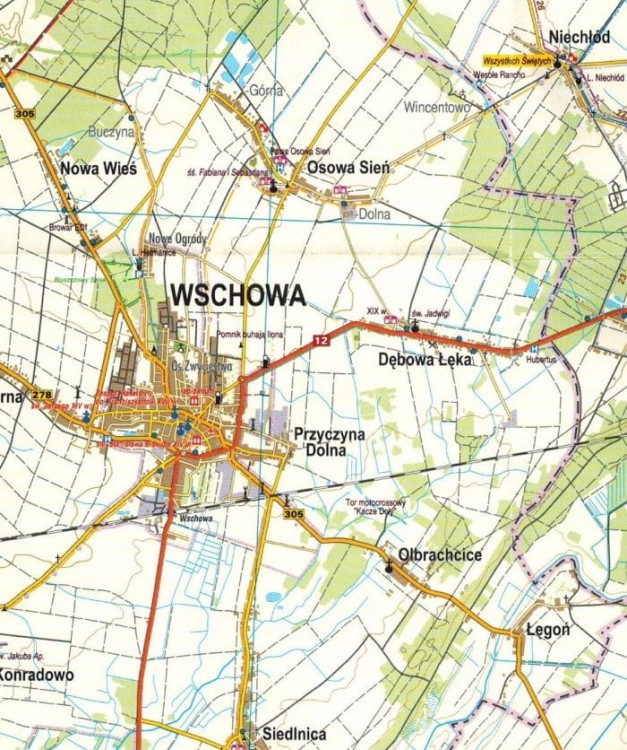 Pojezierze Sławskie 1:75 000. Od Leszna do Zielonej Góry. Mapa turystyczna. Wydawnictwa Galileos. Fragment 1