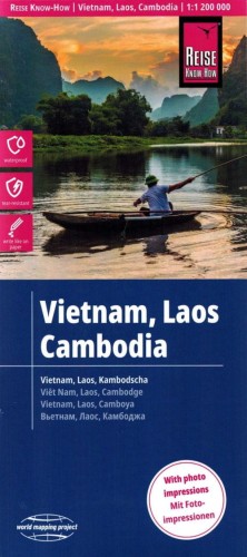 Wietnam, Laos, Kambodża. Wodoodporna mapa samochodowo-turystyczna wydawnictwa Reise Know-How. Okładka