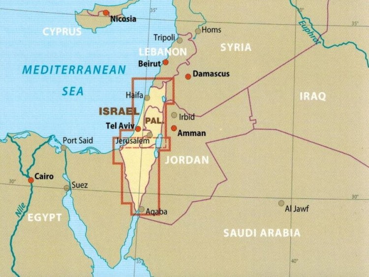 Izrael i Palestyna 1:250 000. Wodoodporna mapa samochodowa wydawnictwa Reise Know-How. Zasięg