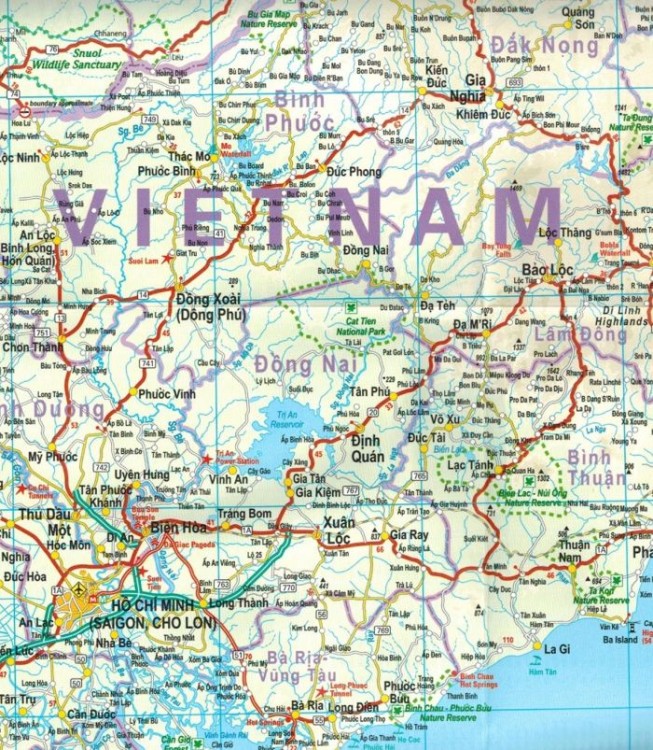 Wietnam, Laos, Kambodża. Wodoodporna mapa samochodowo-turystyczna wydawnictwa Reise Know-How. Fragment 1