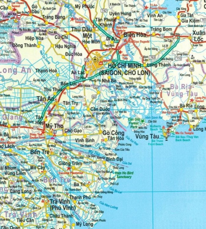 Wietnam, Laos, Kambodża. Wodoodporna mapa samochodowo-turystyczna wydawnictwa Reise Know-How. Fragment 2