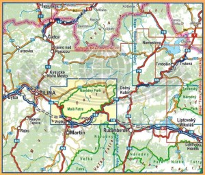Mała Fatra (Krywańska) 1:30 000. Laminowana mapa turystyczna wydawnictwa Compass. Zasięg