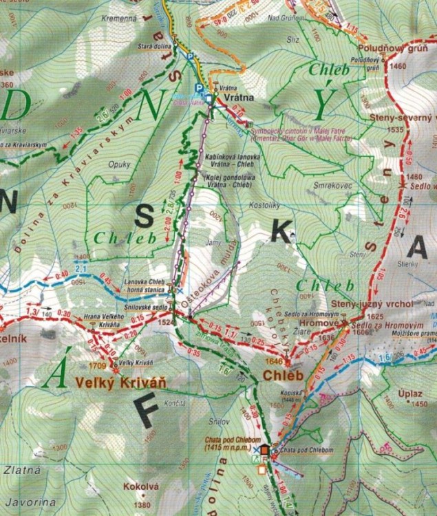 Mała Fatra (Krywańska) 1:30 000. Laminowana mapa turystyczna wydawnictwa Compass. Fragment 1