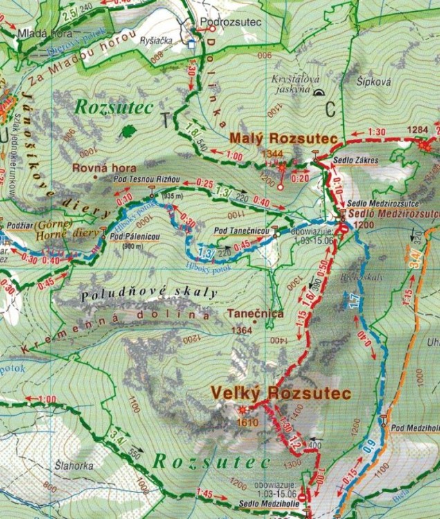 Mała Fatra (Krywańska) 1:30 000. Laminowana mapa turystyczna wydawnictwa Compass. Fragment 2