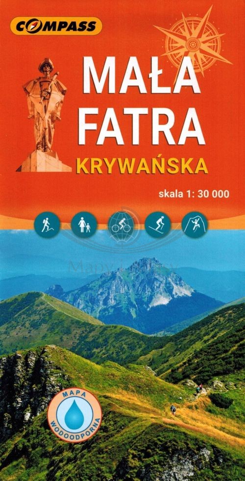 Mała Fatra (Krywańska) 1:30 000. Laminowana mapa turystyczna. Compass