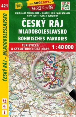 Cesky Raj, Mladoboleslavsko. Mapa turystyczna 421 wydawnictwa Shocart. Okładka