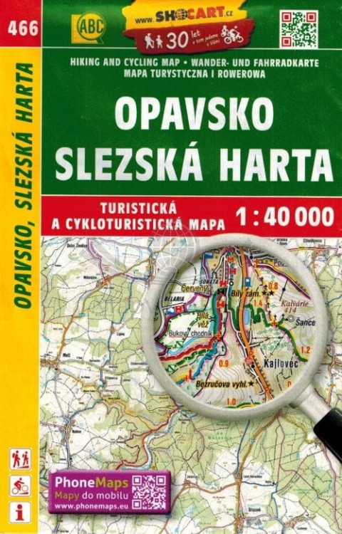 Opawa / Opavsko, Slezska Harta. Mapa turystyczna 466 wydawnictwa Shocart. Okładka