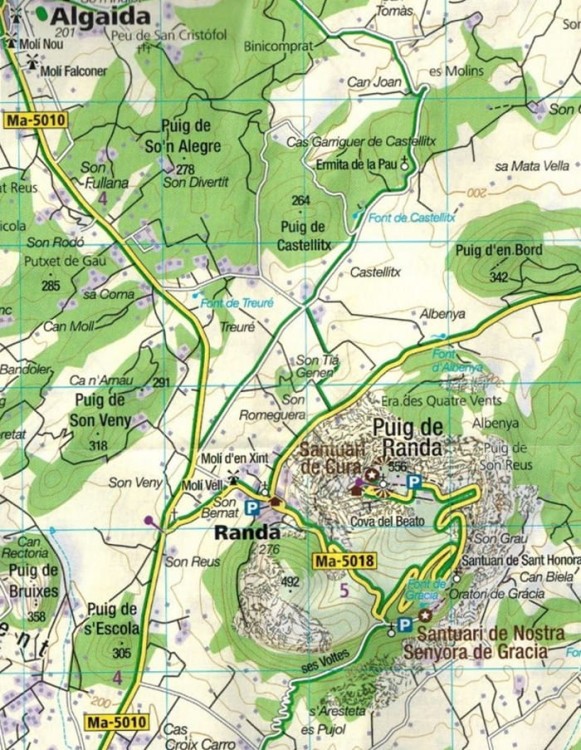 Majorka Zestaw czterech map turystycznych 2230 wydania Kompass. Mapa 4 - fragment
