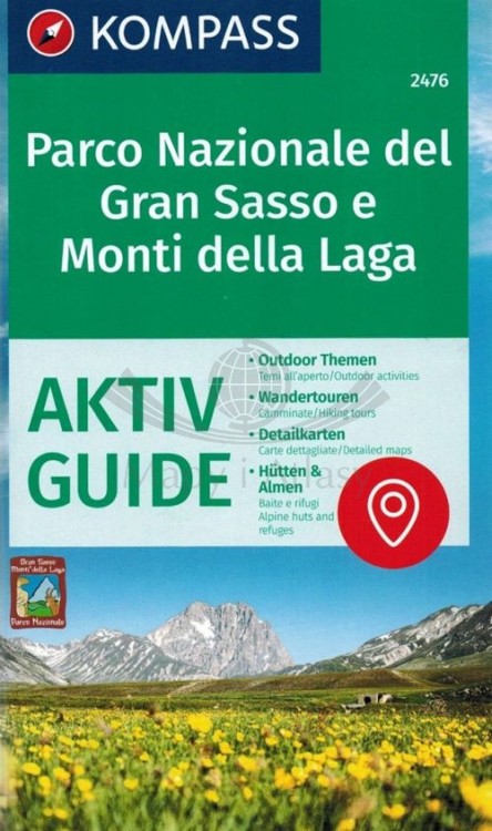 Park Narodowy Gran Sasso i Monti della Laga. Laminowana mapa turystyczna 2476 wydawnictwa Kompass. Informator - okładka